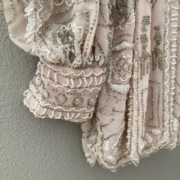 ASOS Edition NEW Pretty Embellished Beaded Mini Skater Dress - Blush - 6 - Picture 3 of 12